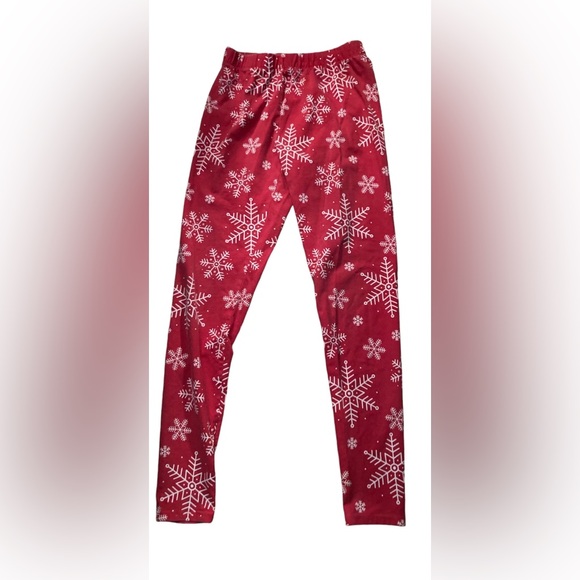 No Boundaries Red Snowflake Leggings Size Small - Picture 1 of 3